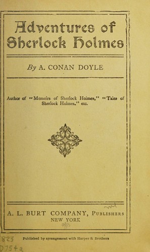 Arthur Conan Doyle: Adventures of Sherlock Holmes (Hardcover, 1920, A. L. Burt Company)